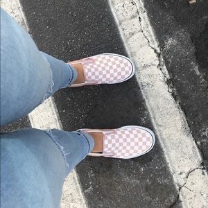 pink/white checkered vans